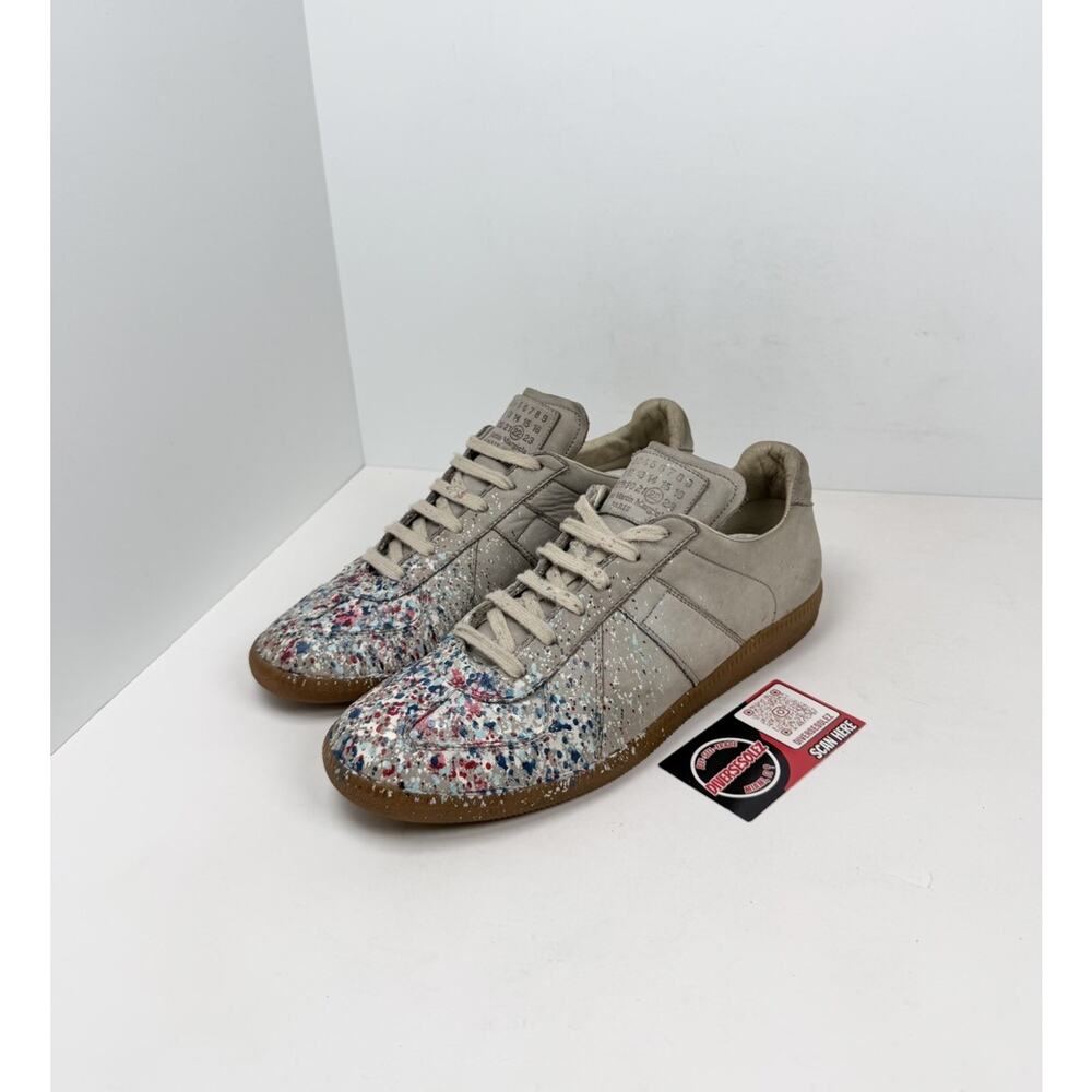Size 41EU/8US - Maison Margiela GAT Beige Paint Splatter Sneakers🎨 Retail $850!